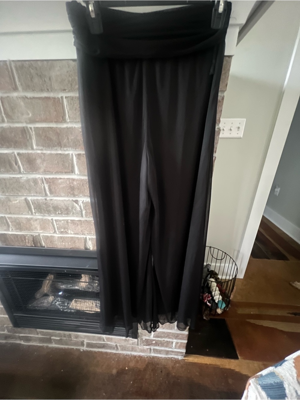 Onyx Black Wide-Leg Palozzo Pants